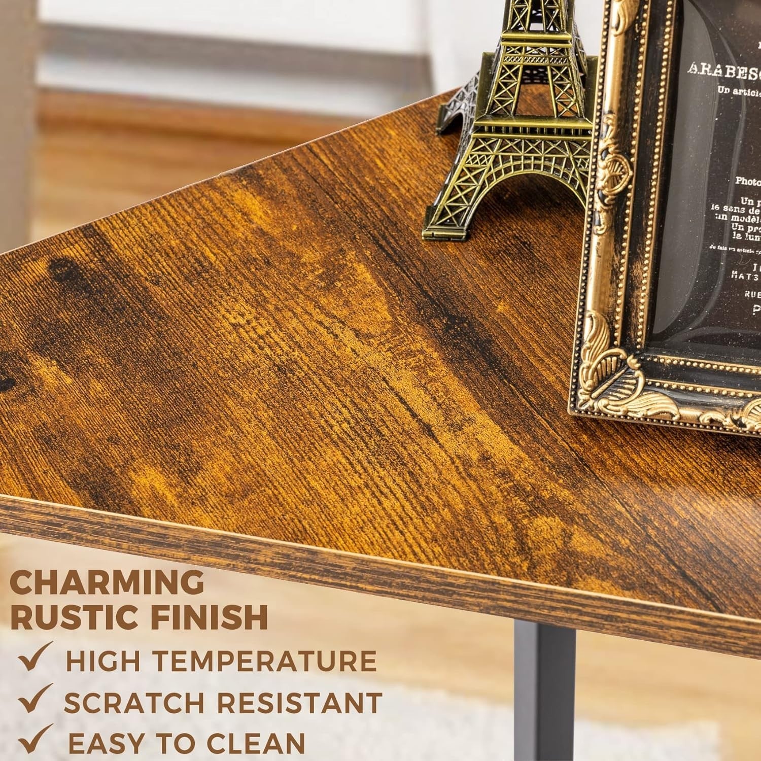 Space-Saving Triangle End Table with Magazine Rack – Durable Corner Nightstand