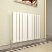Horizontal White Single Panel Radiator 600x748mm Modern Heating
