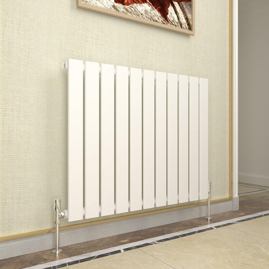 Horizontal White Single Panel Radiator 600x748mm Modern Heating
