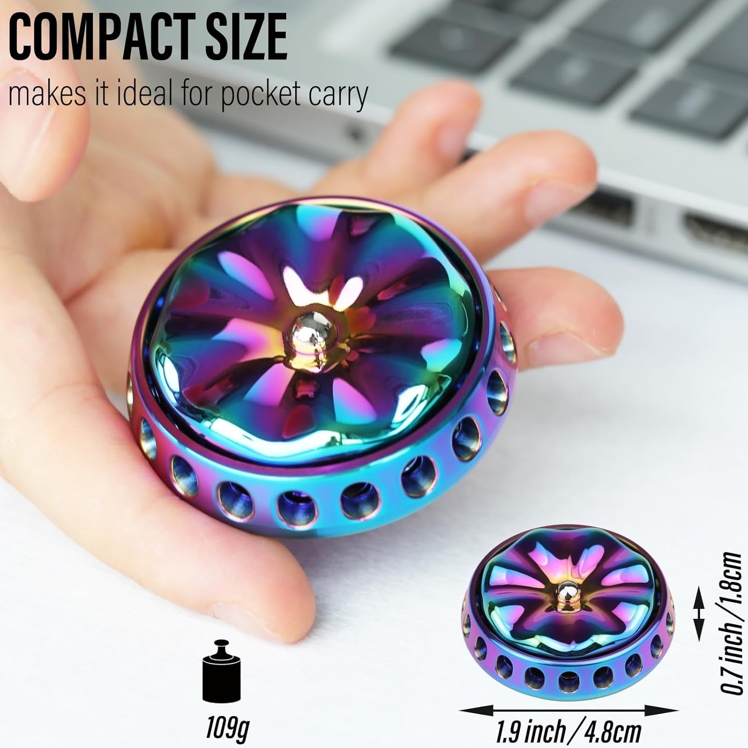 Rainbow Flower Metal Fidget Spinner Silent DIY Coin Top Slider
