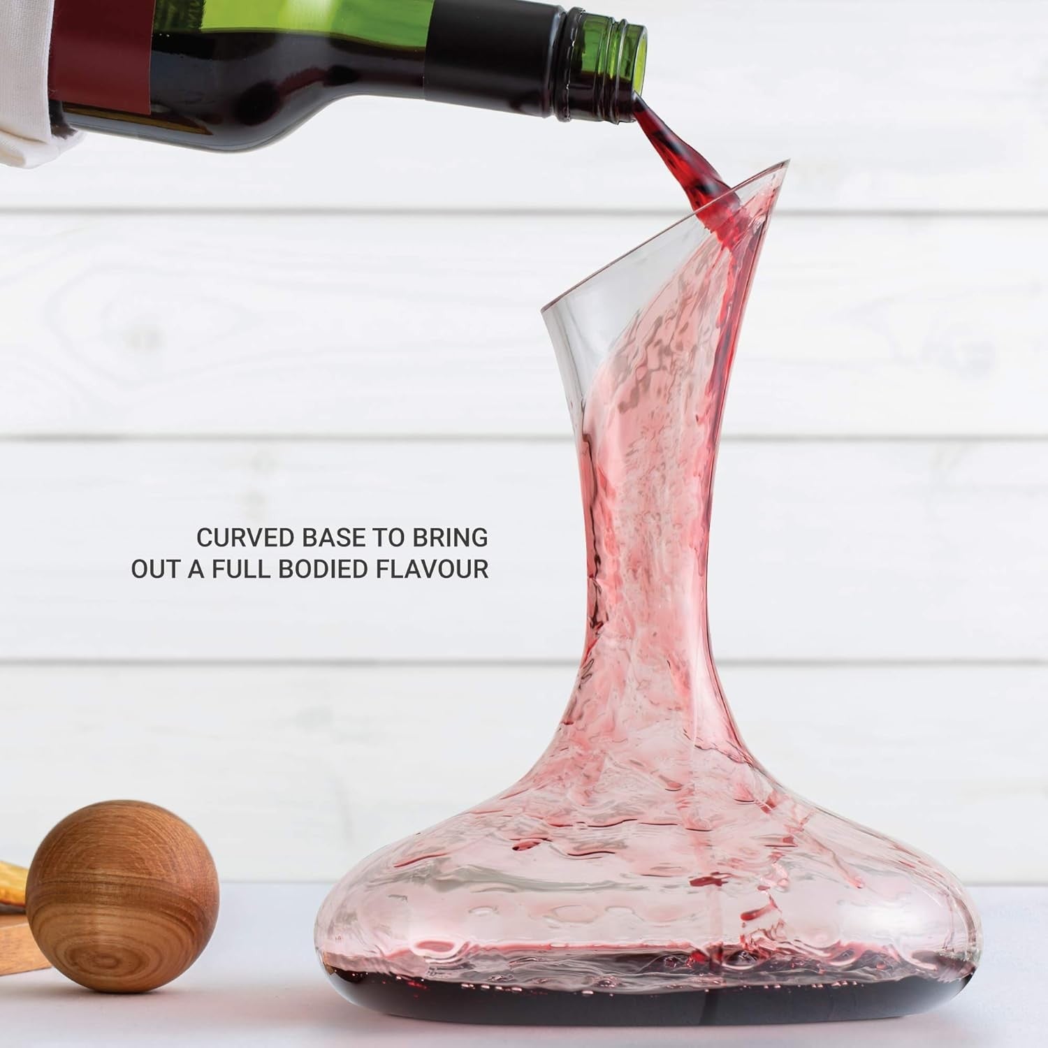 1.8L Wine Decanter Crystal Glass with Aerator Filter Oak Stopper Gift Set