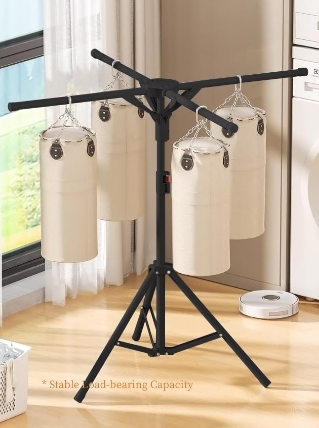 Adjustable Clothes Airer Stand Foldable Laundry Drying Rack Indoor Outdoor