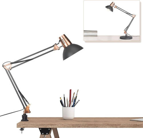 Vintage Adjustable Desk Lamp Clamp Retro Metal Swing Arm Reading Light