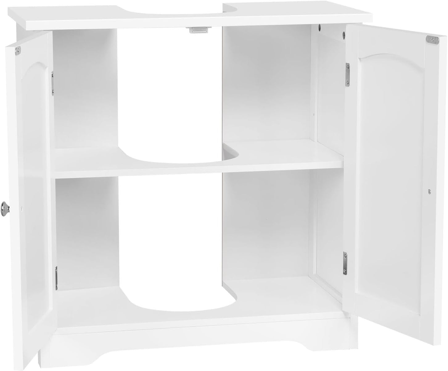 Under Sink Bathroom Cabinet Cupboard with Shelf & Doors 60x30x60cm White
