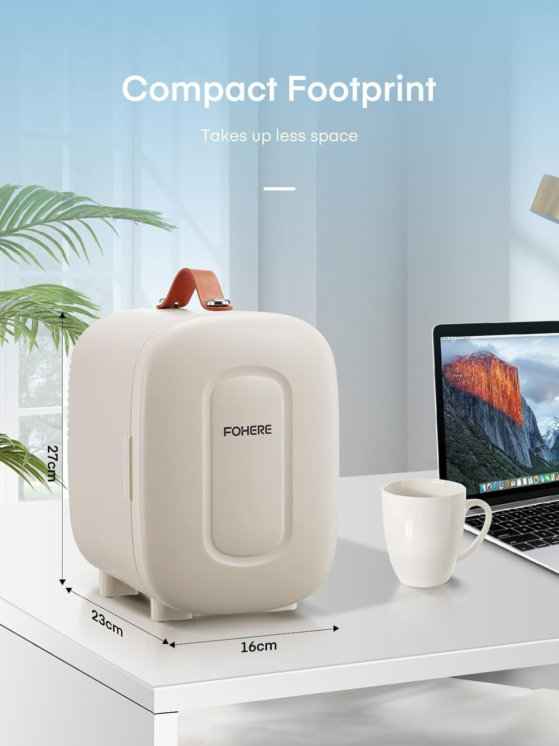 Portable 5L Mini Fridge Small Cooler for Office Bedroom Car Travel White
