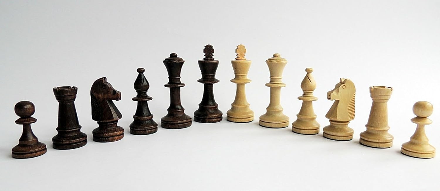 Staunton No.5 Weighted Wooden Chess Pieces with Stylish Red Storage Box