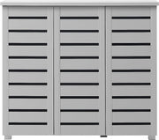 5 Tier Shoe Cabinet Storage Unit Grey Modern Cupboard for Hallway 114cm