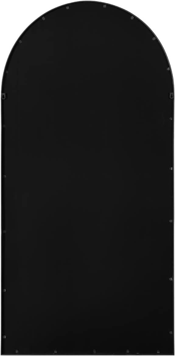Large Black Metal Arched Wall Mirror 180x90cm Leaner & Hanging