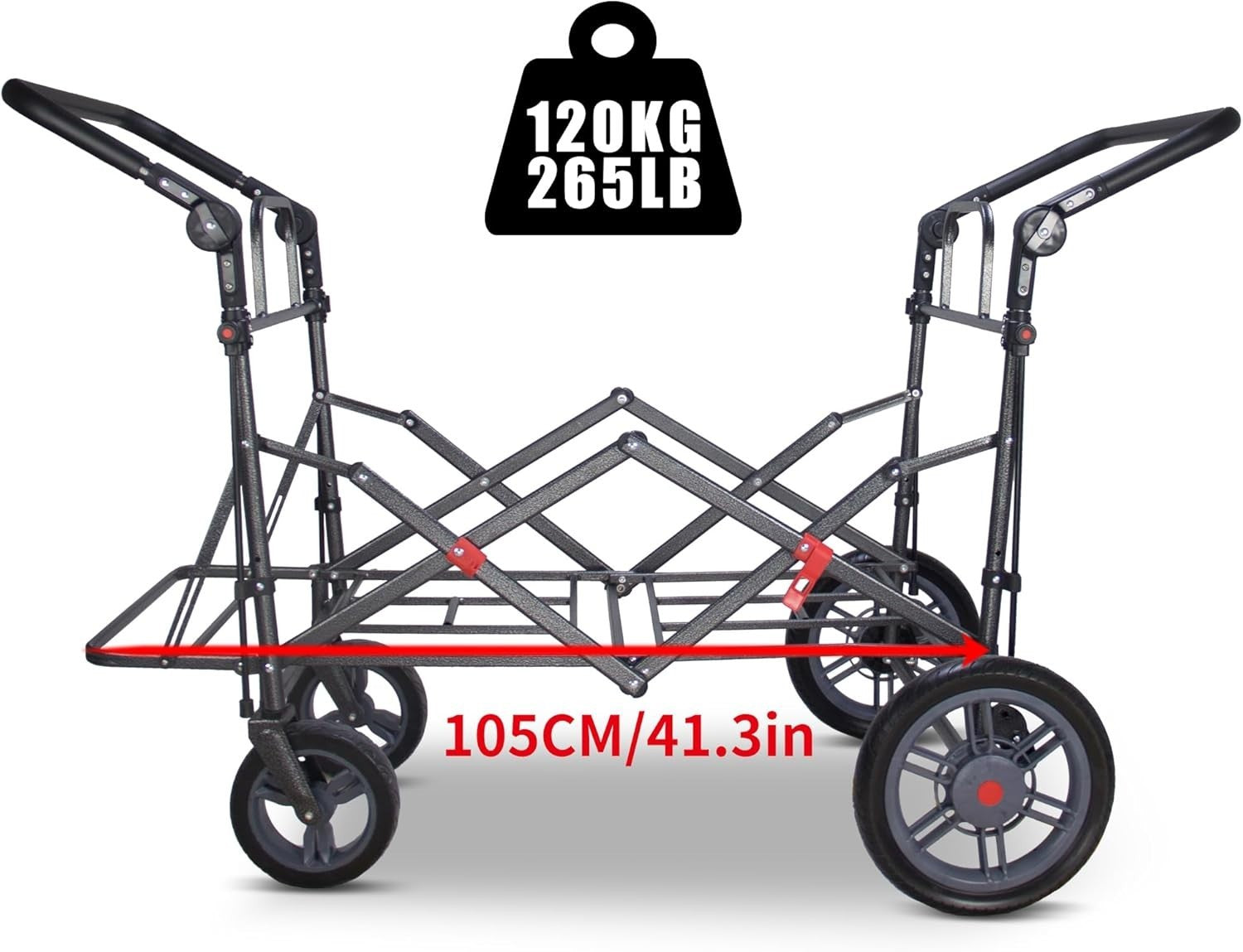 Folding Camping Wagon w Canopy & 2 Seats Heavy Duty Beach Garden Cart