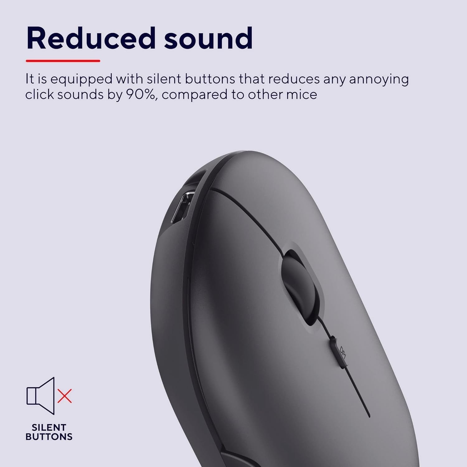 Rechargeable Wireless Mouse Bluetooth 2.4GHz Silent Slim