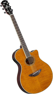 Electro Acoustic Guitar Slim Thin Body 25" Scale EQ Tuner Amber