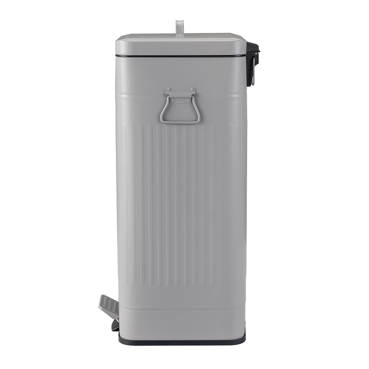 30L Retro Kitchen Pedal Bin Light Grey Steel Inner Bucket