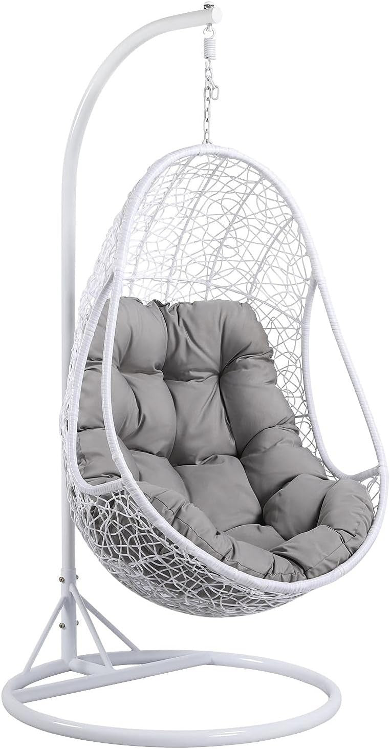 Rattan Hanging Egg Chair with Stand | Indoor Outdoor Hammock Seat