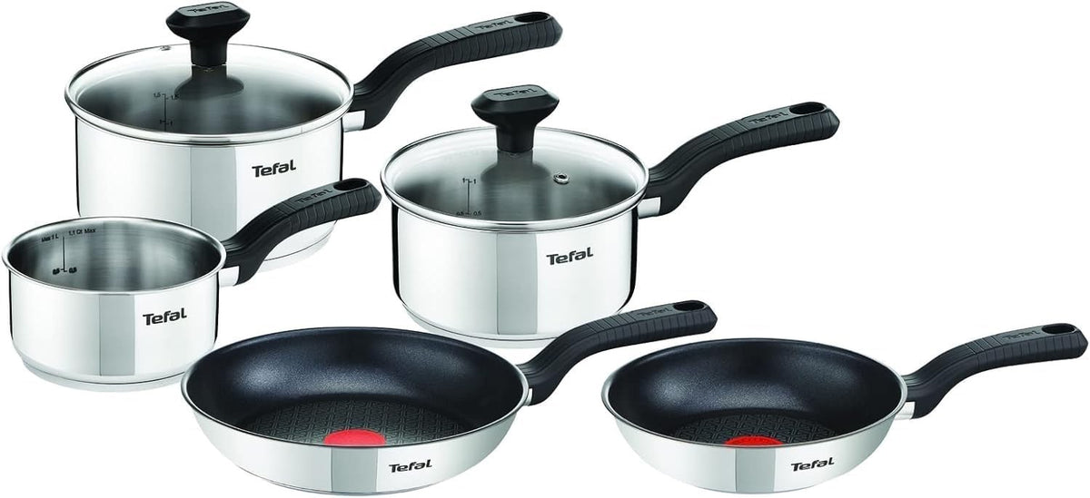 5pcs Stainless Steel Pots & Pans Set Induction Compatible Non-Stick Cookware