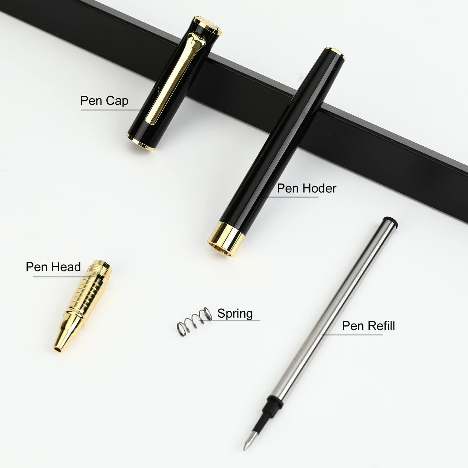 Luxury Ballpoint Pen White Red Black Medium Point Smooth Writing Gift