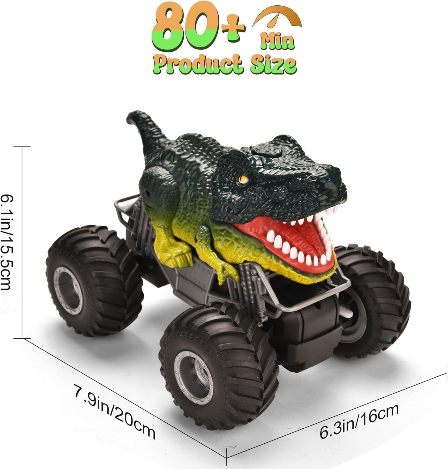 1:16 Dinosaur RC Car Monster Truck Spray Roar LED Lights Gift for Kids 3+