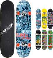 31" Double Kick Skateboard Maple Deck ABEC5 PU Wheels Grip Tape Kids Youth