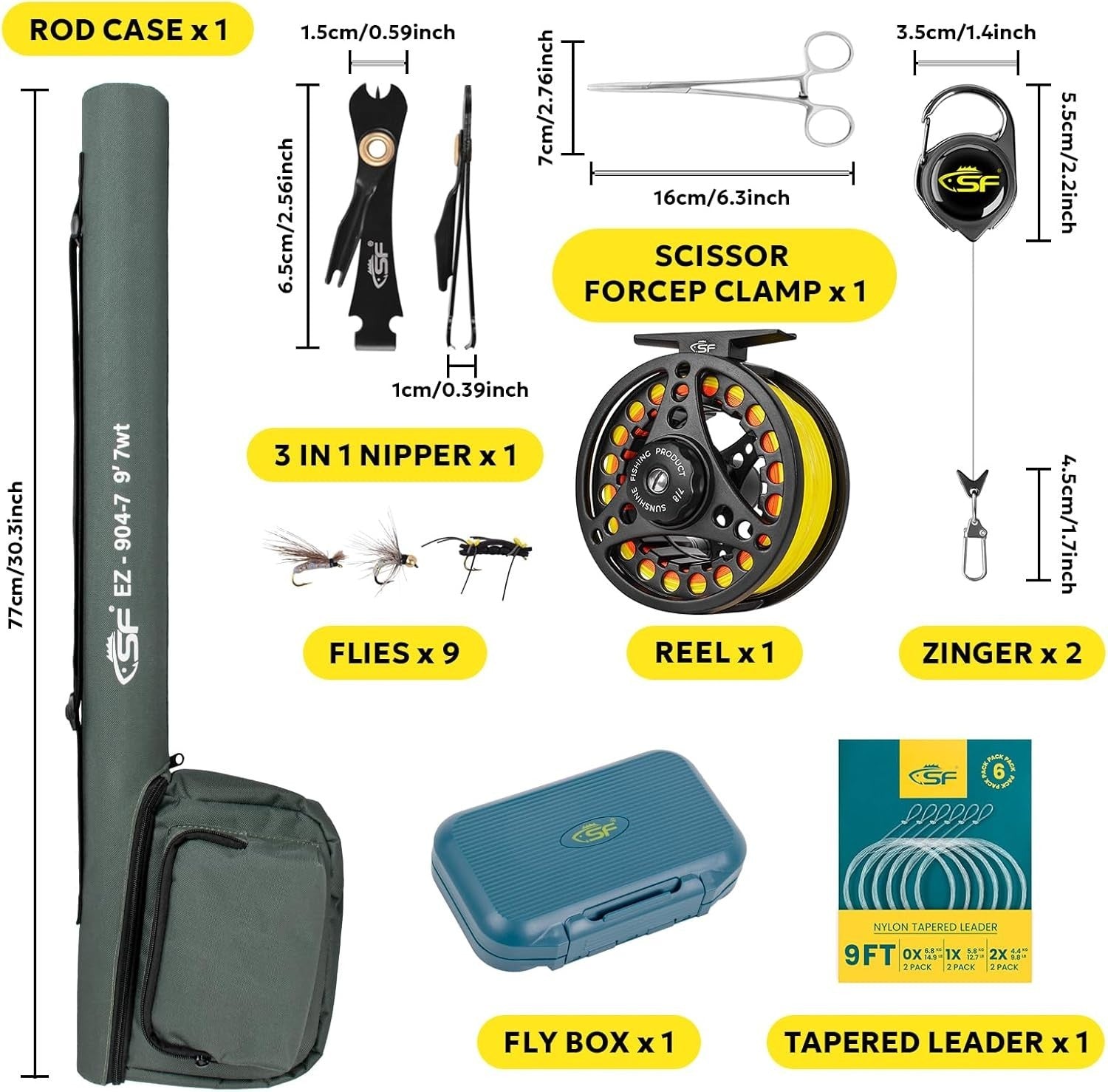 Emerald Green Fly Fishing Rod Combo 9FT Carbon Fiber Reel Kit