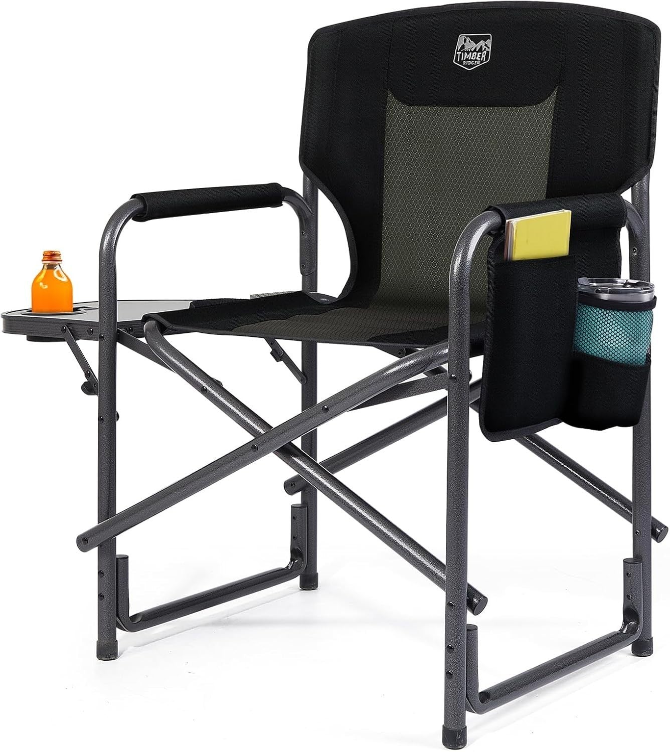 Heavy Duty Folding Camping Chair with Side Table & Cup Holder – Outdoor BBQ