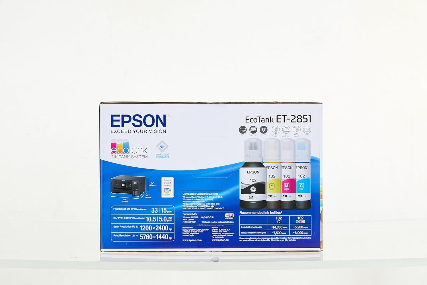 A4 Multifunction Printer High Capacity Refillable Tanks Black Duplex LCD