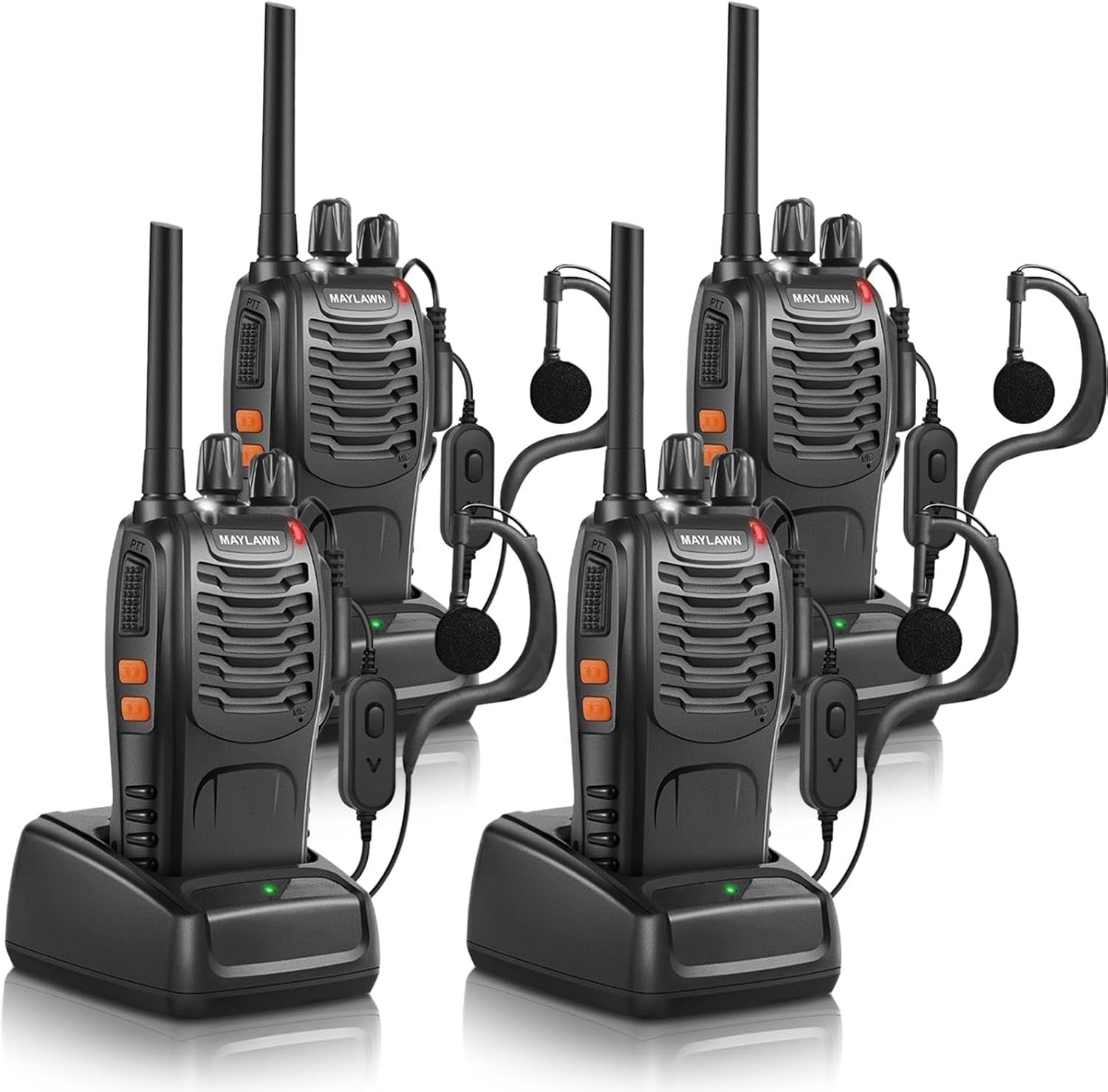 Long Range Walkie Talkies 4 Pack Rechargeable 2 Way Radios VOX PMR446