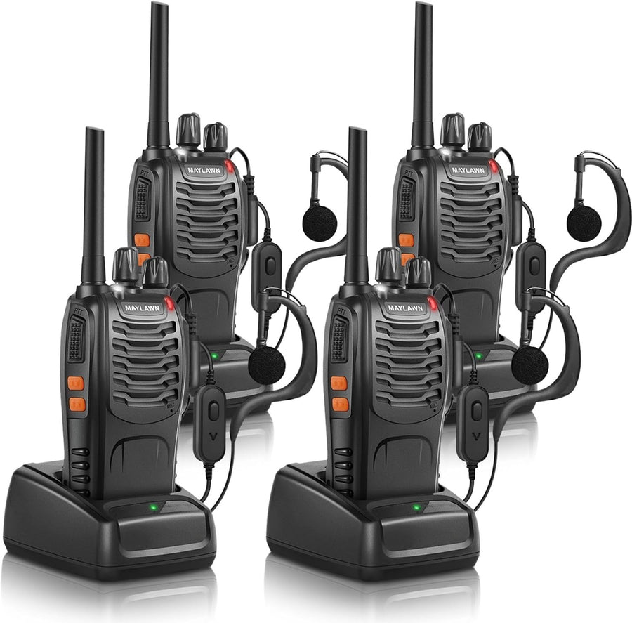 Long Range Walkie Talkies 4 Pack Rechargeable 2 Way Radios VOX PMR446