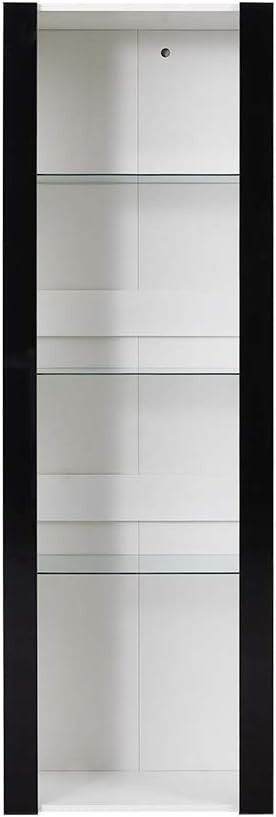 Tall Glass Display Cabinet RGB LED Light Shelves Storage 165cm Cupboard