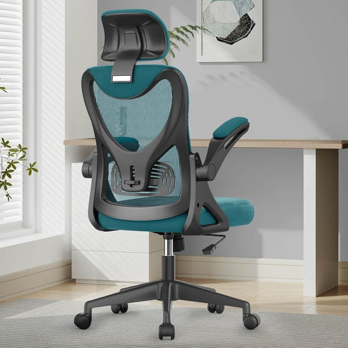 Ergonomic High Back Mesh Office Chair Adjustable Lumbar Headrest Desk Seat Blue