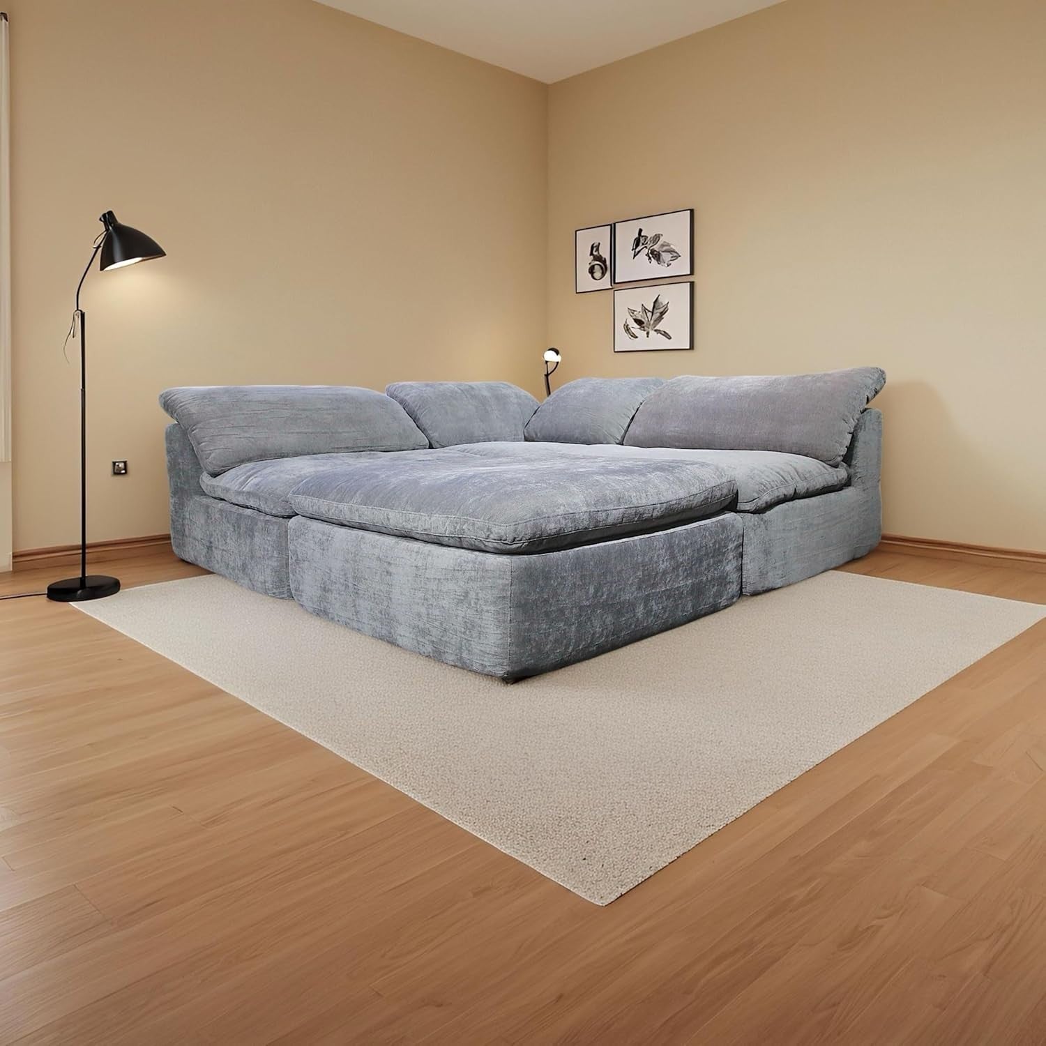 Modular Grey L-Shaped Sofa with Reversible Chaise – Custom Layout Couch