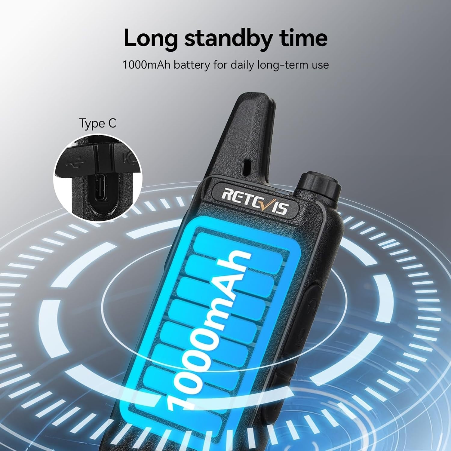 Mini Rechargeable Walkie Talkies VOX PMR446 Portable Radio 4 Pack