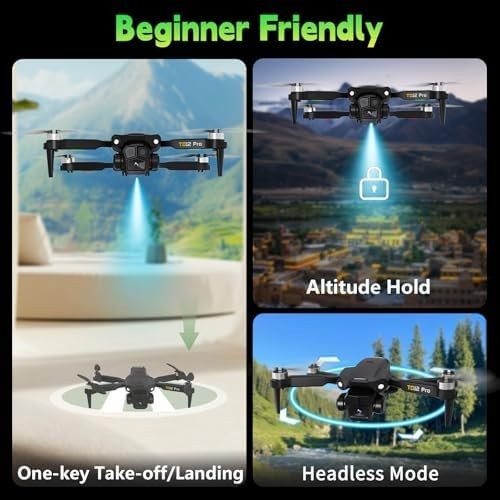 Foldable Mini Drone with 4K Camera, Brushless Motor, App Control, Carry Case