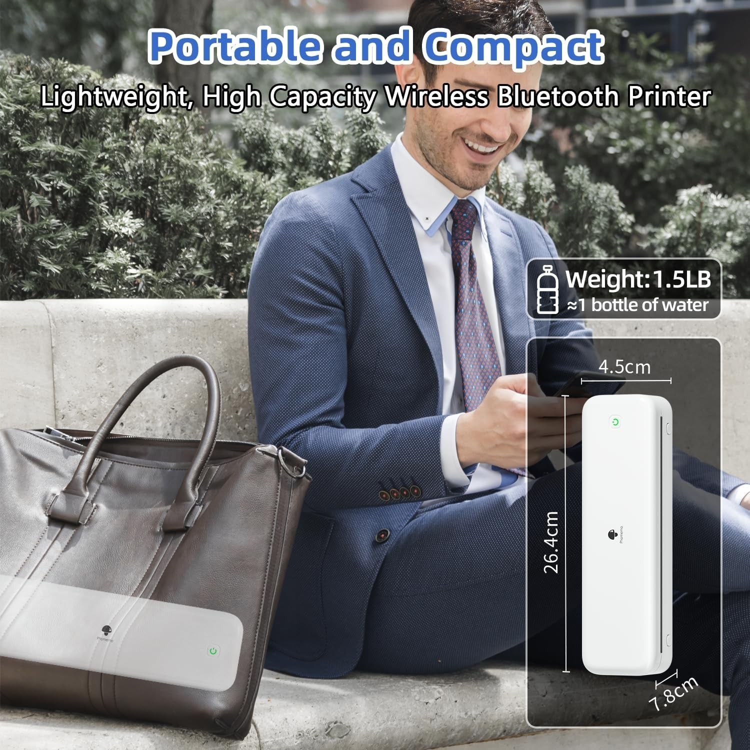 Portable A4 Thermal Printer Bluetooth Inkless Mobile Phone Laptop