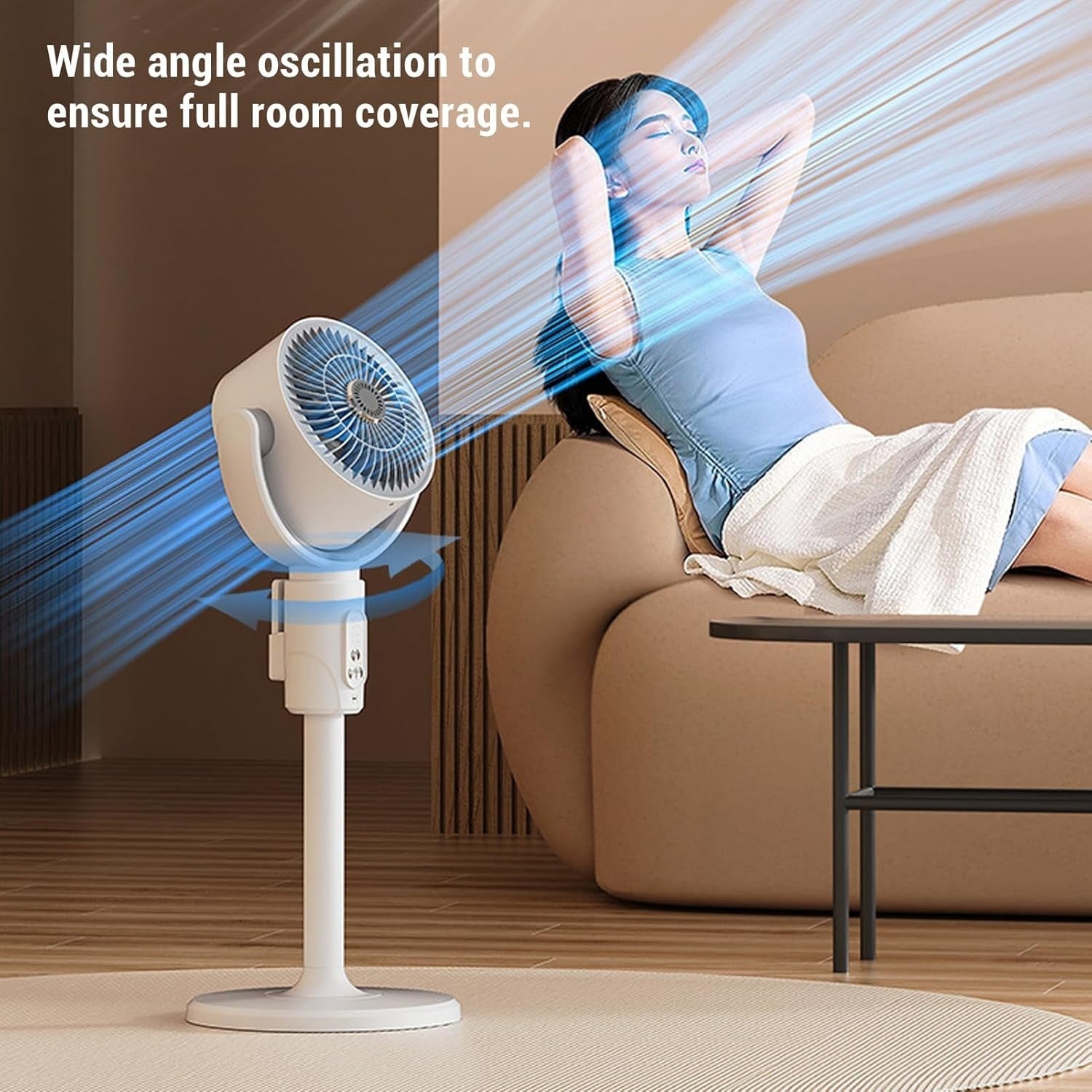 Pedestal Fan 180° Oscillating Stand w Remote Control – Adjustable Height & Timer