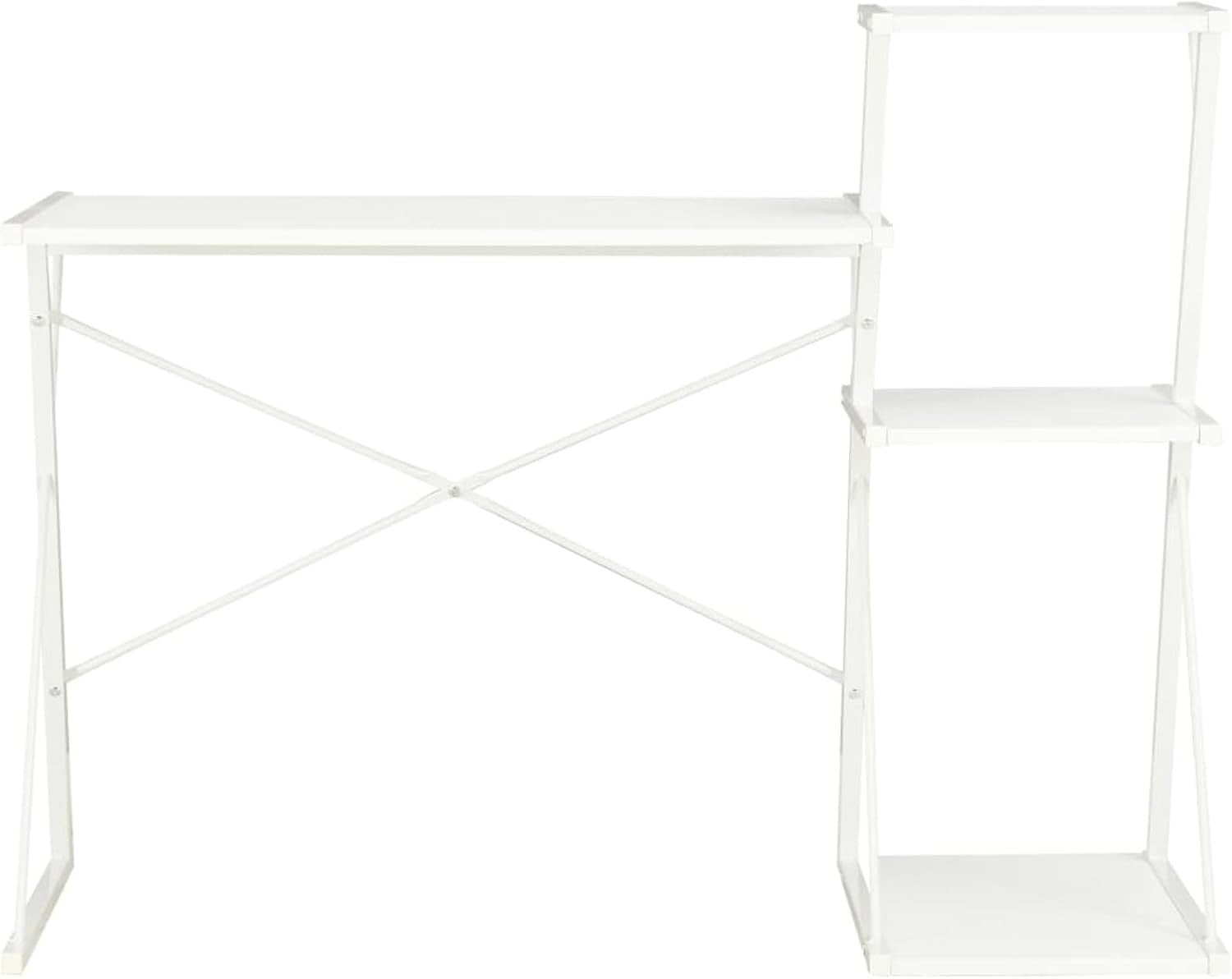White Computer Desk 116x50x93cm Workstation Table w/Shelf & Drawer