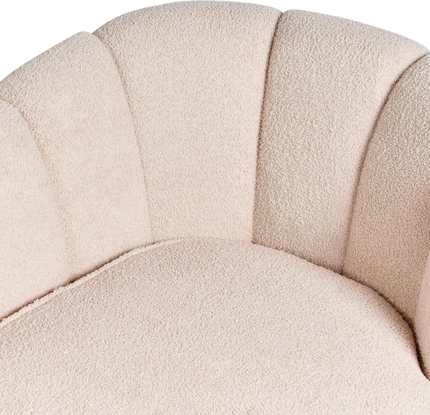 Modern Beige Boucle Right-Hand Chaise Lounge with Black Metal Legs & Soft Uphols