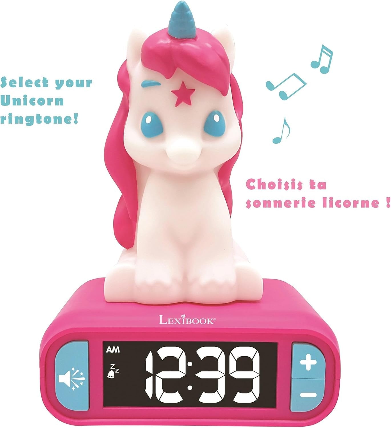 Pink Unicorn Night Light Alarm Clock LCD Snooze Kids Bedroom Bedside