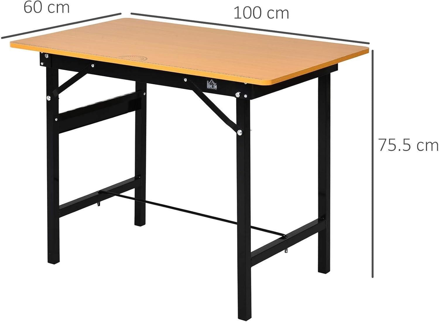 Foldable Garage Work Bench 100cm Heavy Duty Steel Frame MDF Table w/ Ruler