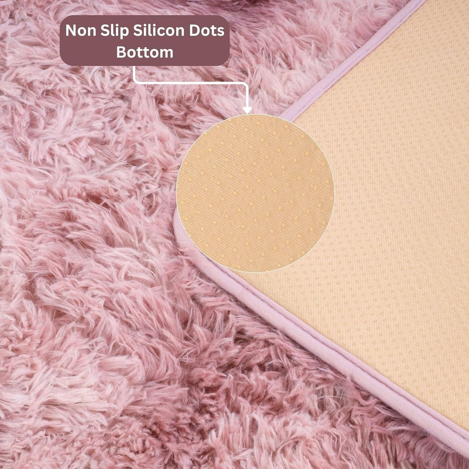Large Pink Shaggy Rug 200x290cm Soft Fluffy Non Slip Tie Dye Lilac Carpet