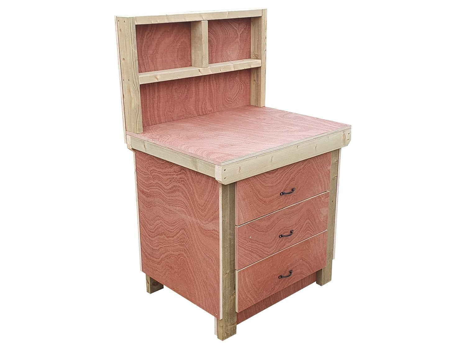3ft Heavy Duty Wooden Workbench Tool Cabinet with Back Panel & Drawers