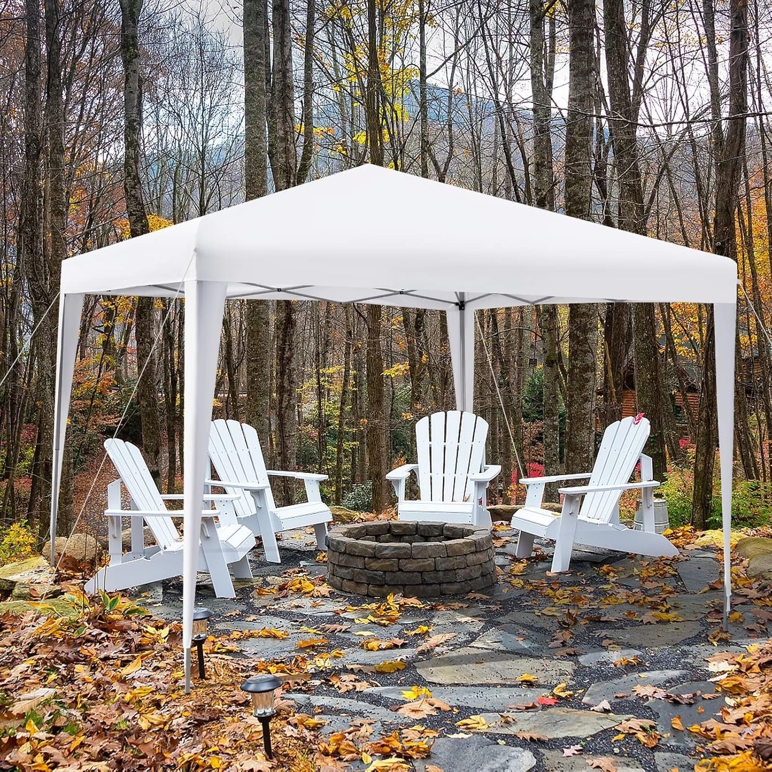 3x3m Pop Up Gazebo Adjustable Waterproof Outdoor Canopy w/ Bag White