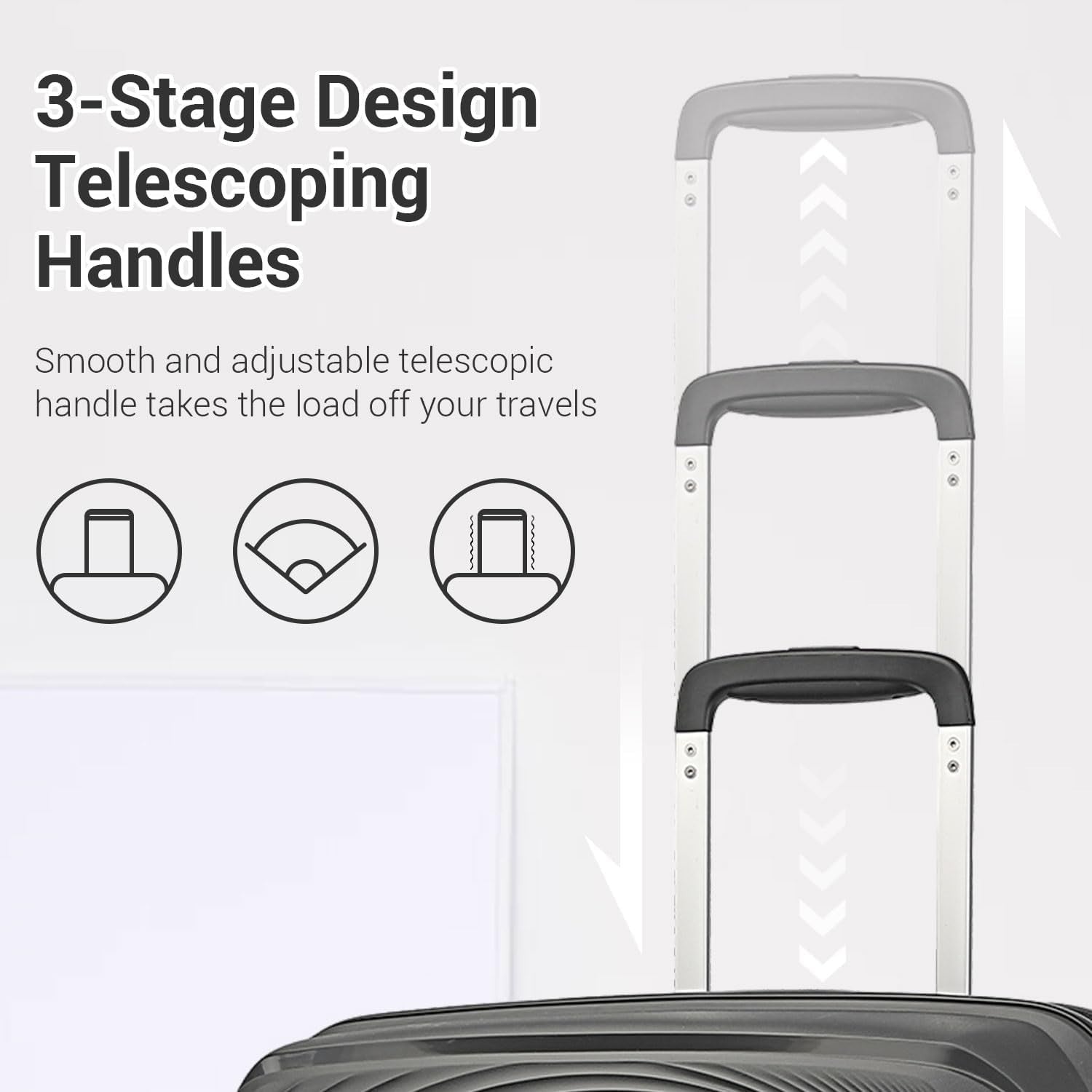 28 Inch Large Hard Shell Suitcase 4 Spinner Wheels Lightweight PP TSA