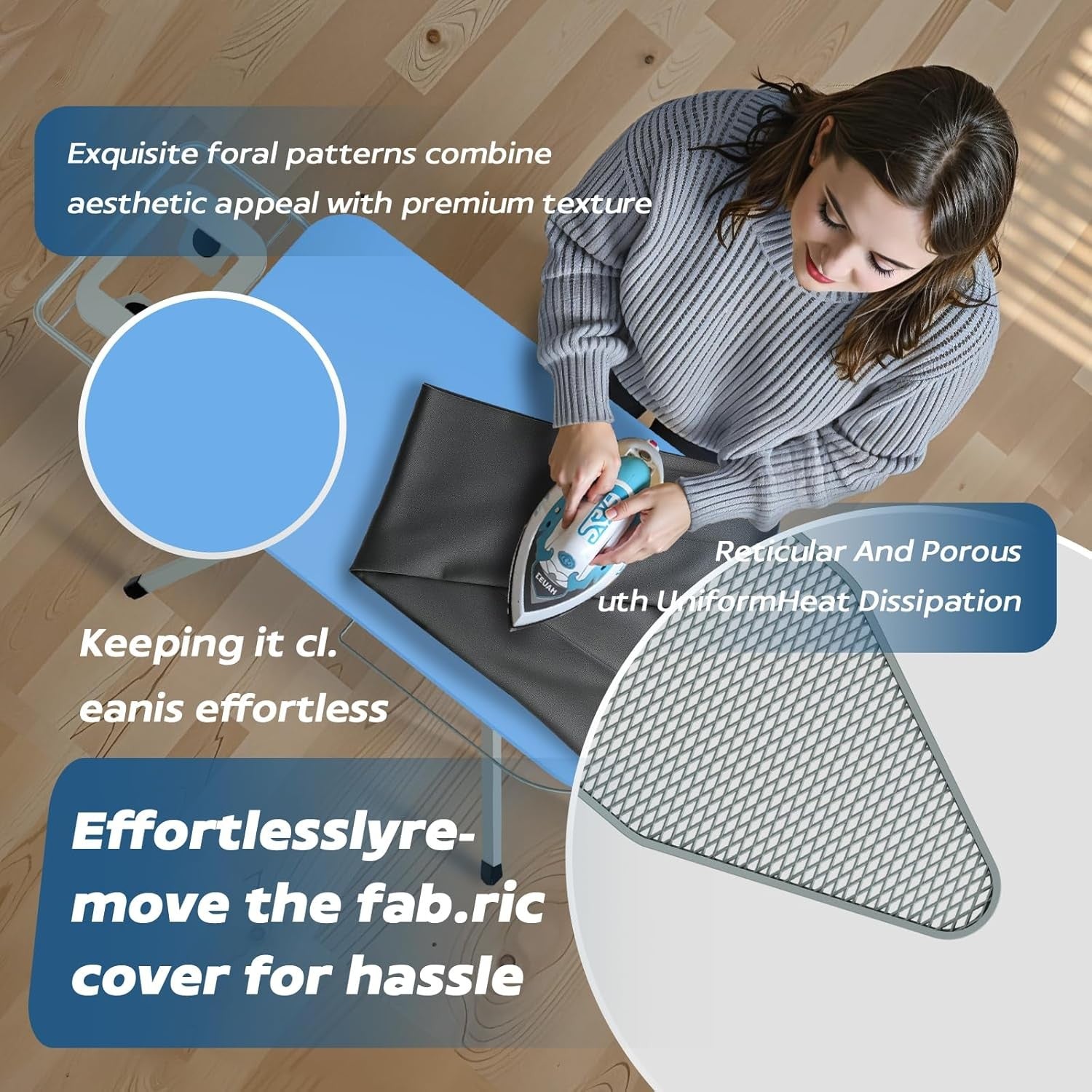 Ironing Board Adjustable Height Steam Generator Anti-Closing 120x45cm