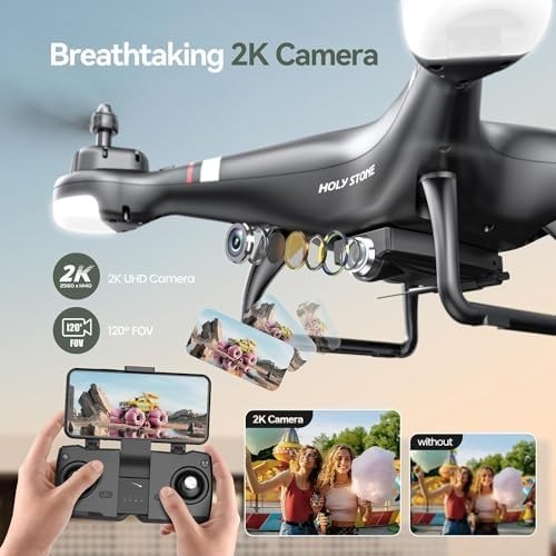 2K HD GPS Drone w/ Camera Auto Return Follow Me 26Min Flight Beginner FPV