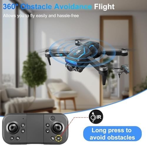 4K Foldable Drone with 36 Min Flight, Brushless Motor & 360° Obstacle Avoidance