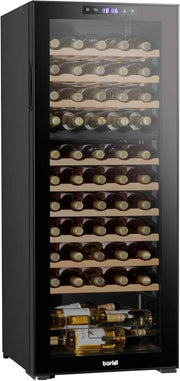 55 Bottle Dual Zone Wine Cooler Fridge Touch Screen LED Glass Door Black
