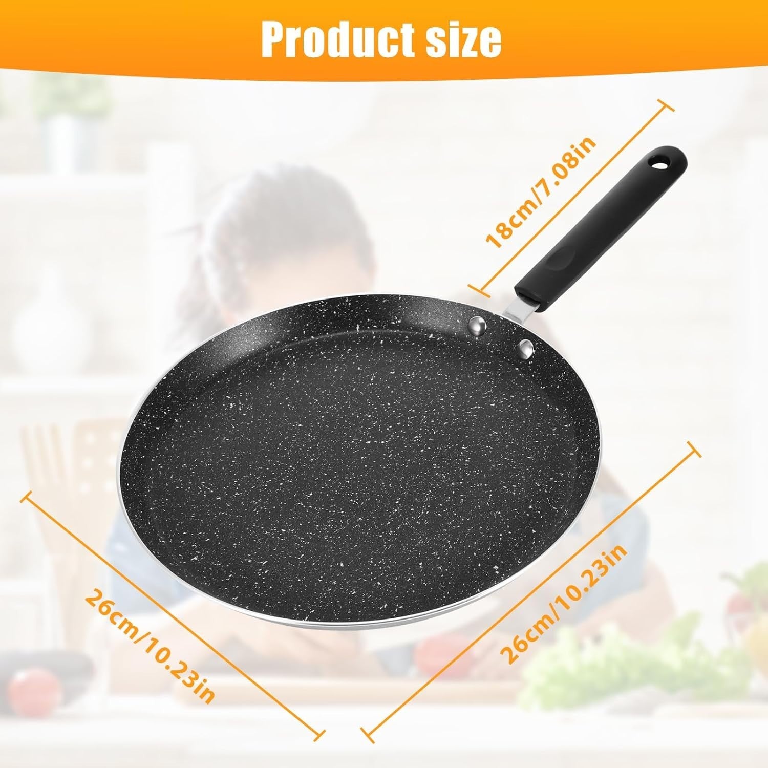 28cm Non-Stick Crepe Pan – Large Induction Pancake, Omelette & Roti Maker