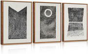 3 Panel Black White Geometric Canvas Wall Art 30x40cm Set