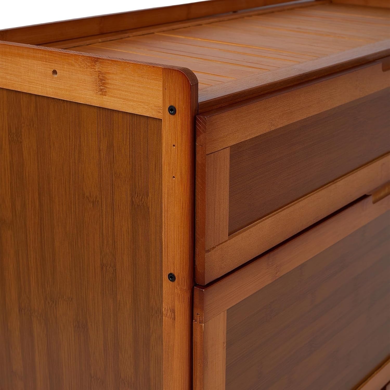 5-Tier Bamboo Shoe Cabinet with Flip Doors, 80x33x85 cm Brown