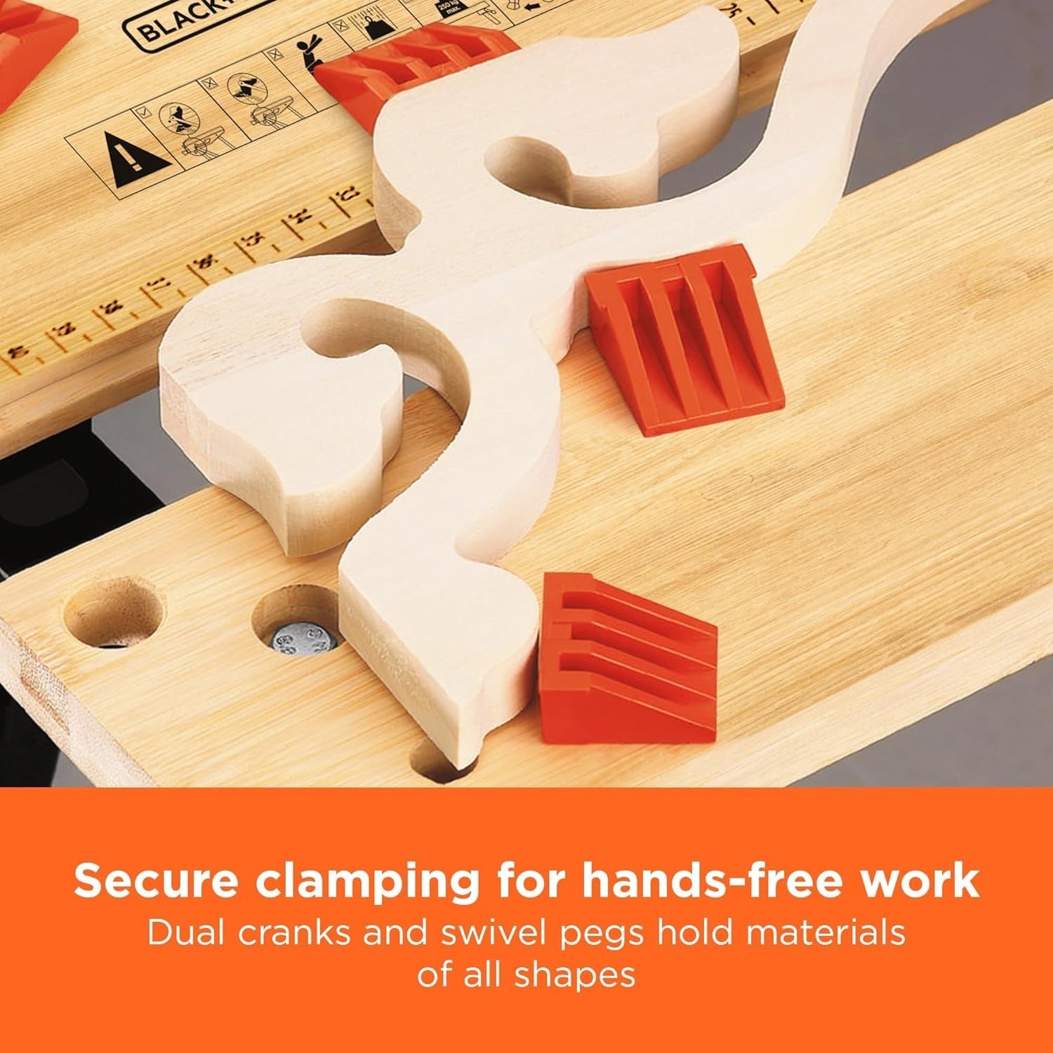 Dual-Height Folding Workbench with Steel Frame Clamp System & Anti-Slip Feet