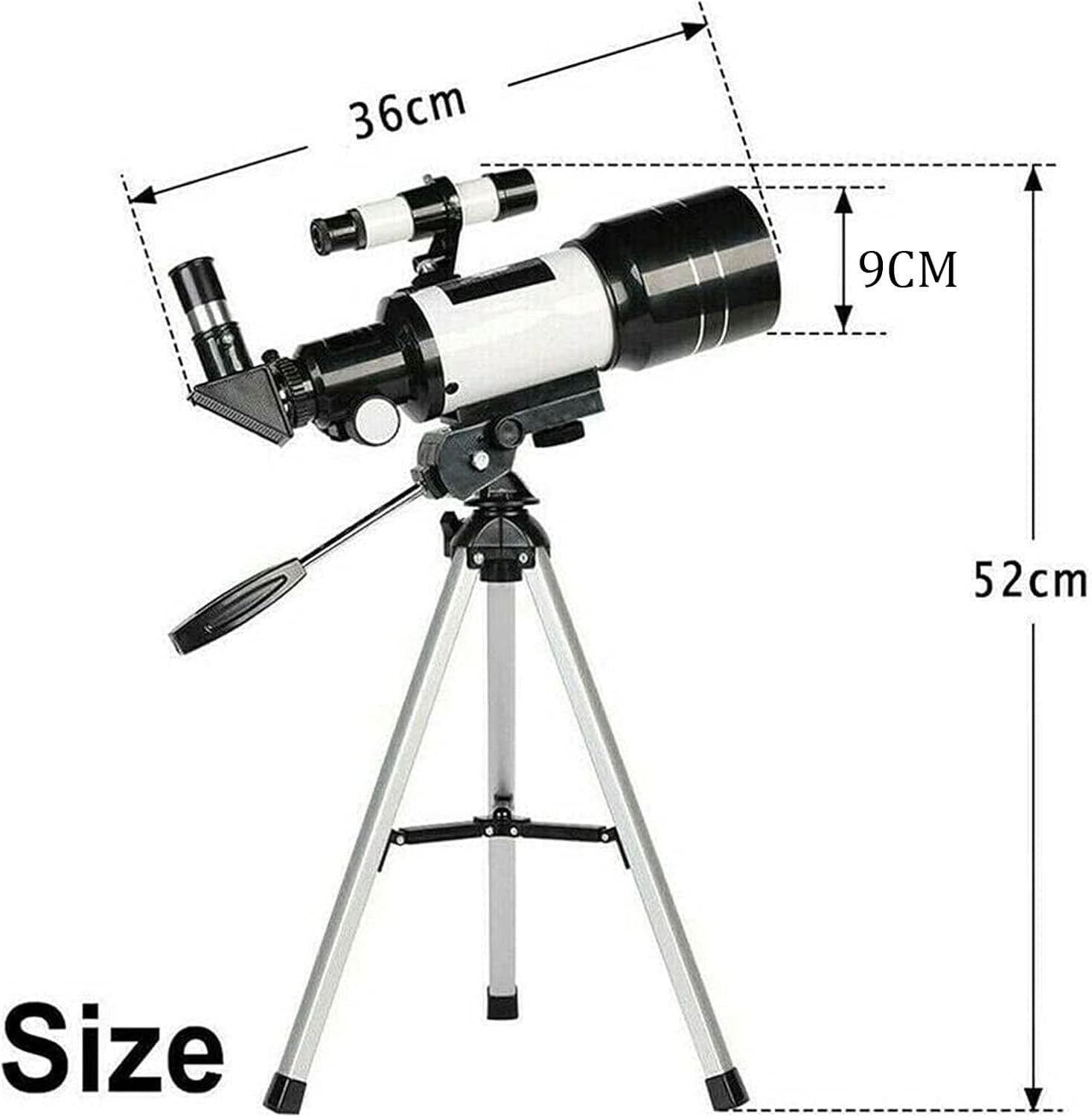 70mm Refractor Telescope 300mm for Kids & Beginners with Tripod & Phone Adapter